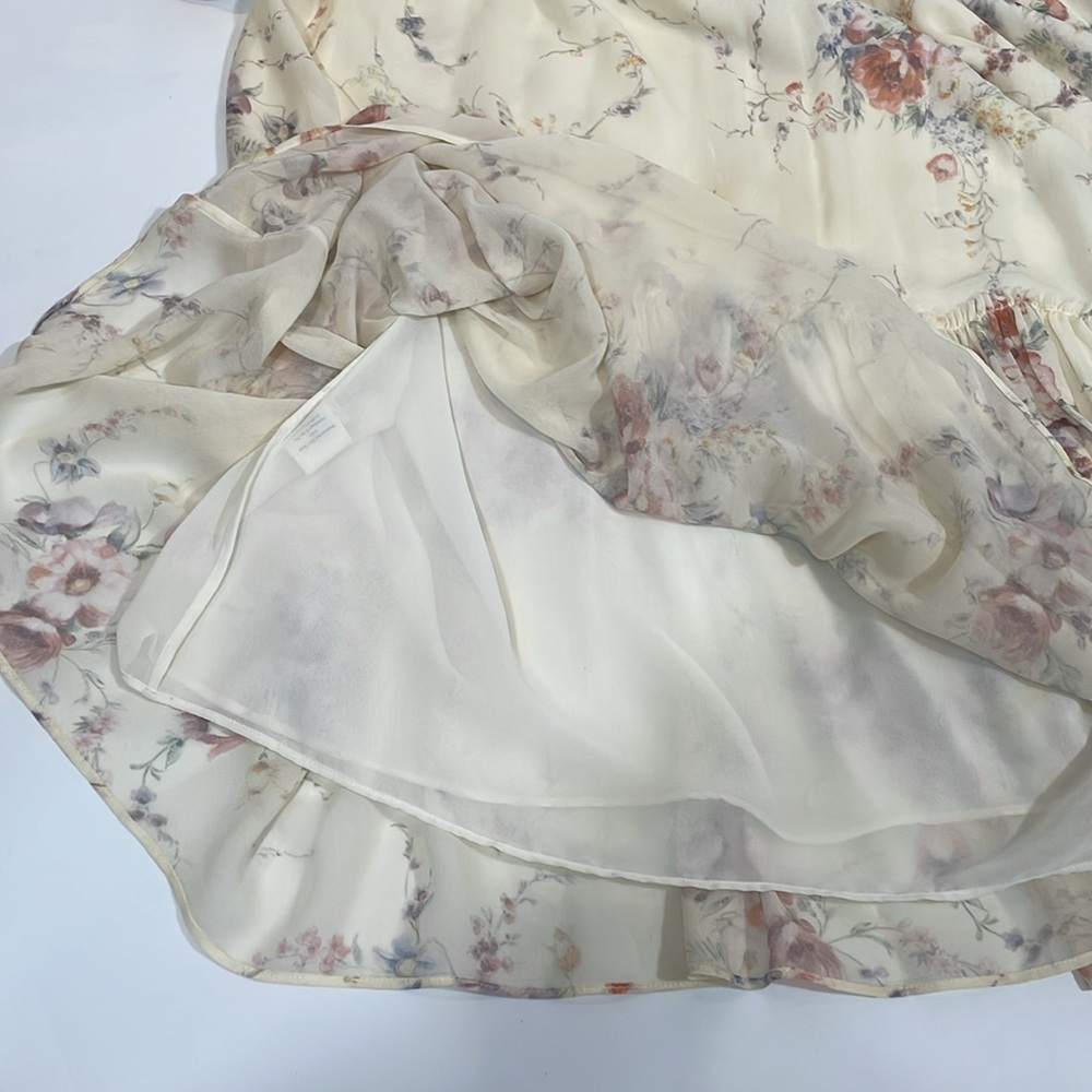 LoveShackFancy Angie Dress Size 6 Delicate Floral 100% Silk Maxi Dress - Picture 11 of 13